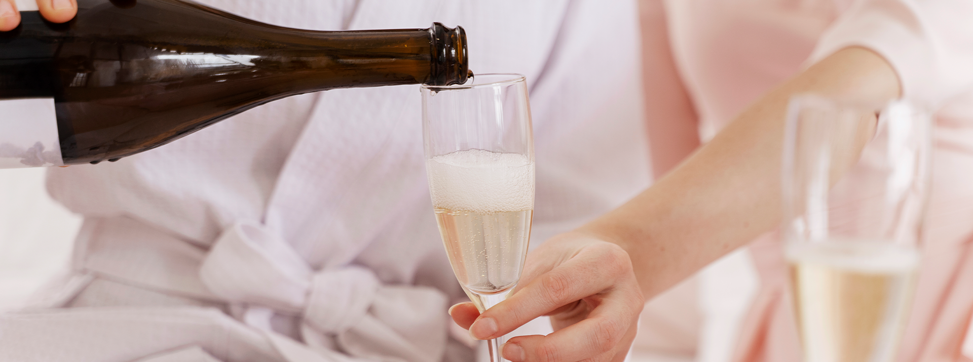 Champagne payment in a glass
