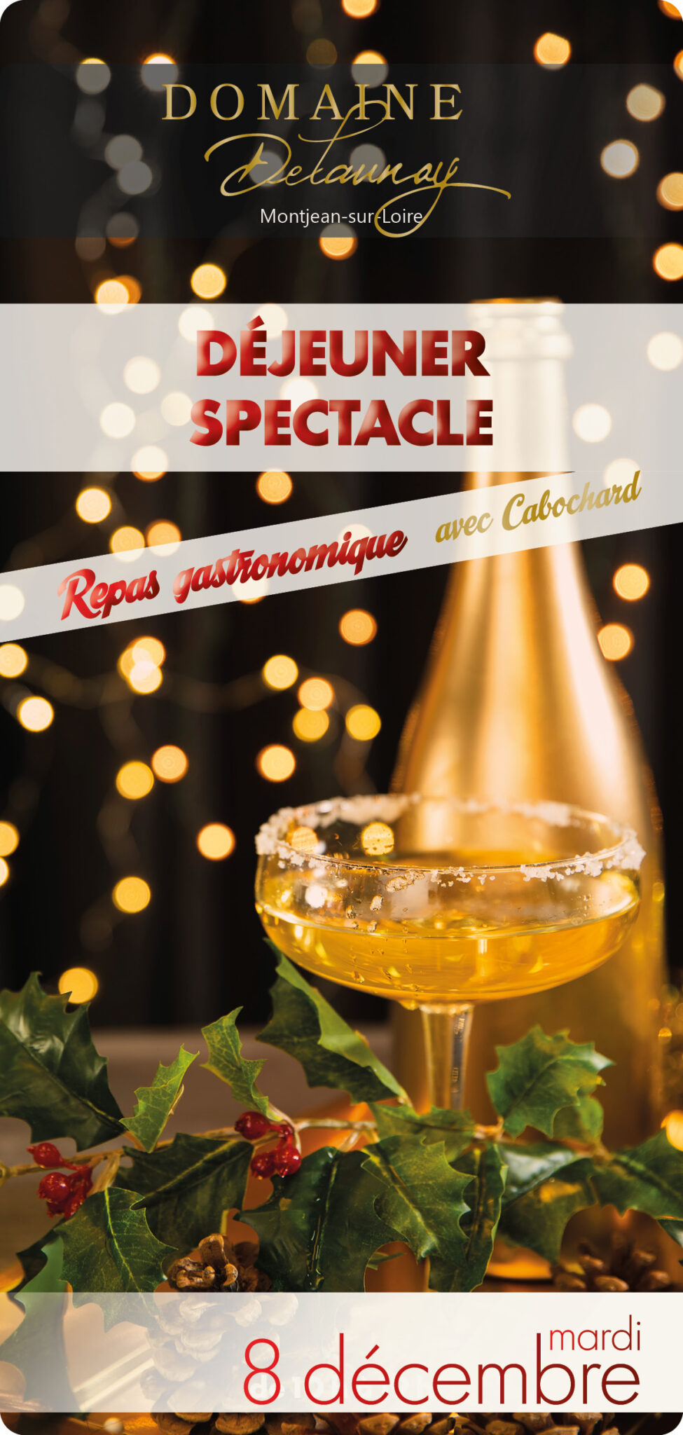 Journée de Noël au Vignoble le 8 décembre 2026 – Repas spectacle avec Cabochard !